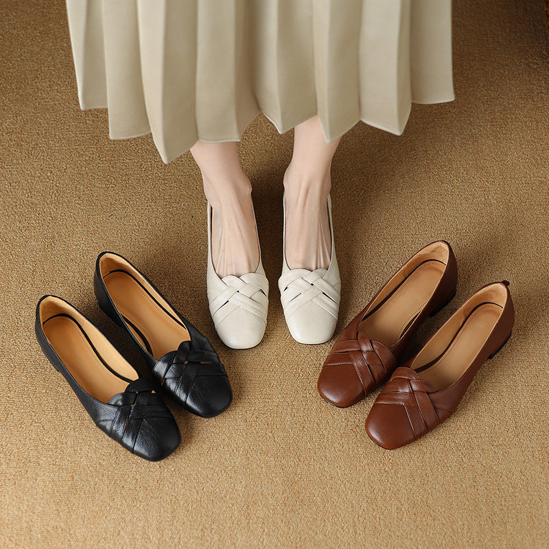 Women's Woven Leather Flats
