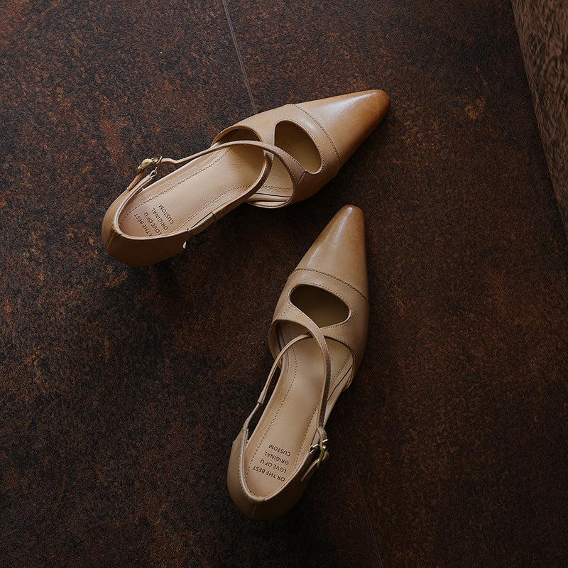 Women's Leather Mary-Jane Heels