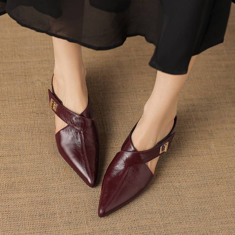 Women's Leather Sculpt Mules
