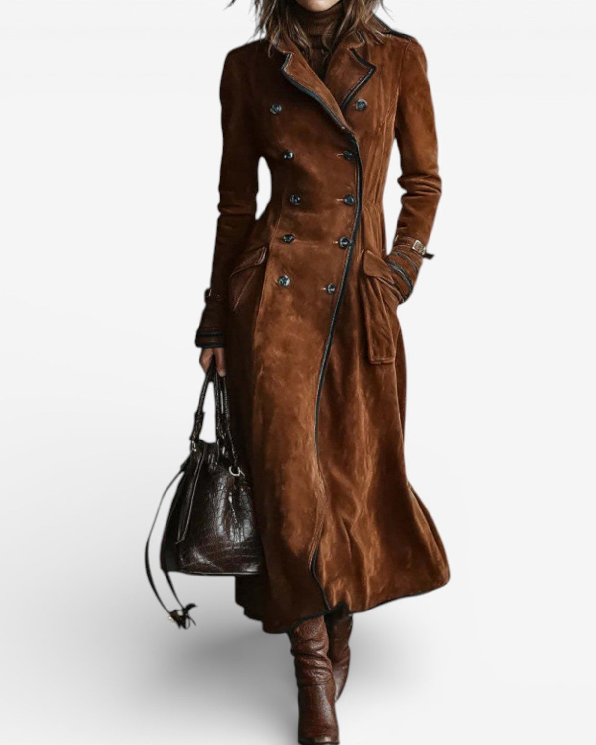 Greta™ | Long Double-Breasted Trench Coat