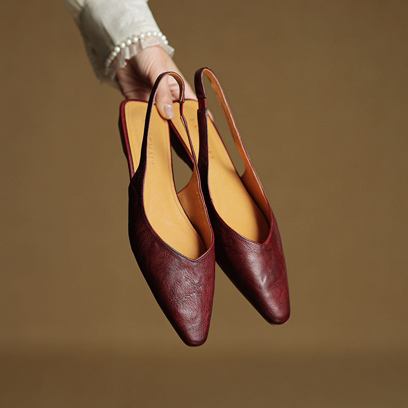 Women's Slingback Leather Flats