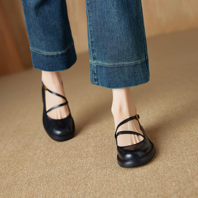 Women's Leather Mary Janes