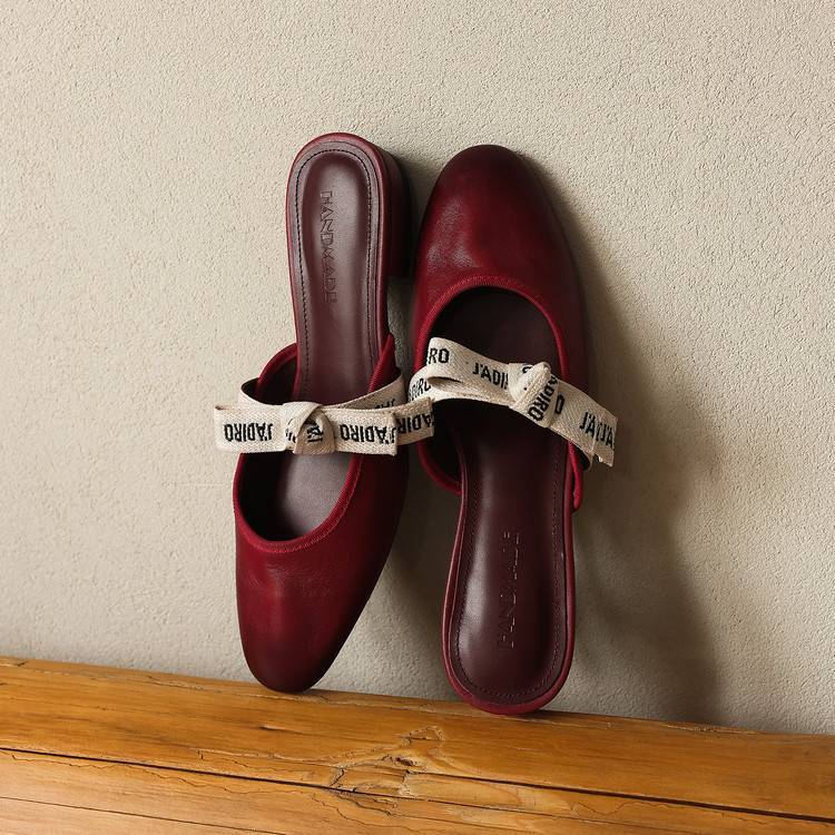 Women's Bow Leather Mules
