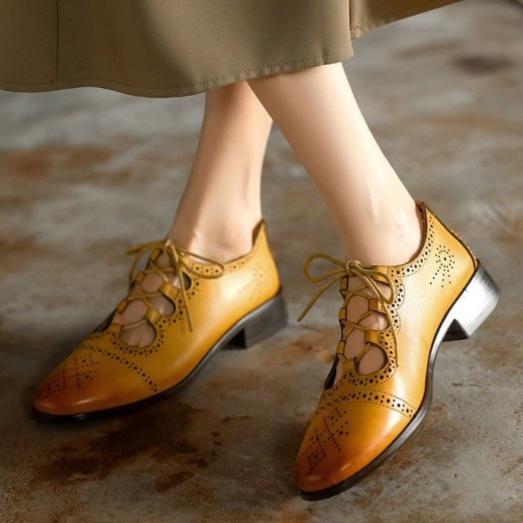 Women's Brogue Leather Oxfords