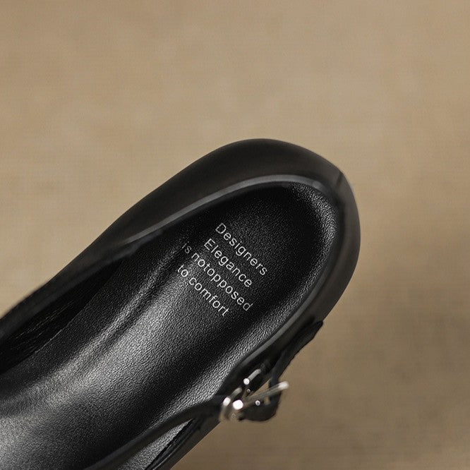 Women's Leather Kitten Heels