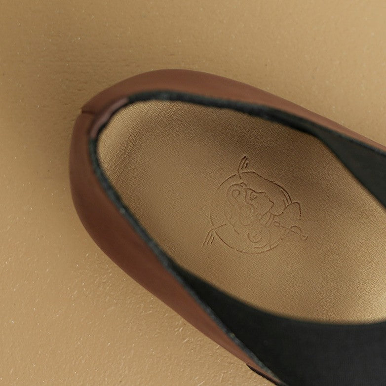 Women's Square Toe Leather Ballets