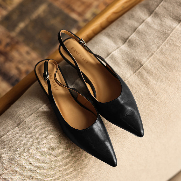 Women's Leather Slingback Heels