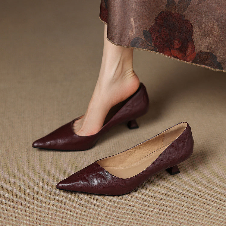 Women's Leather Low Pumps