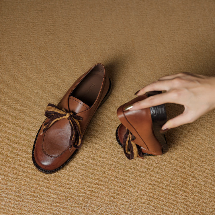 Women's Bow Leather Loafers