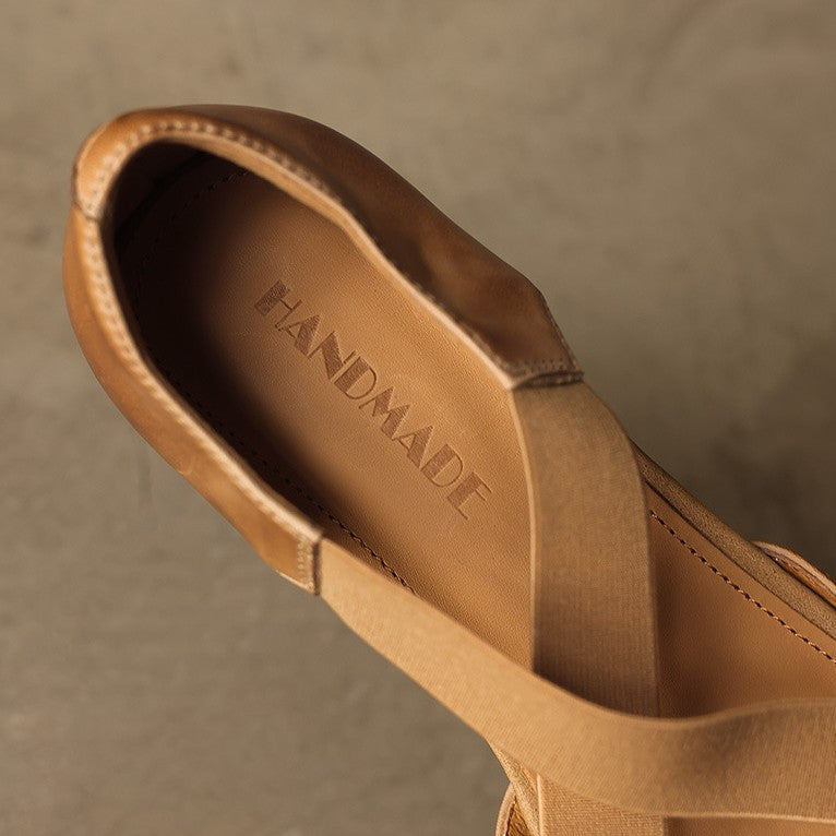 Women's Leather Cross-Strap Heels