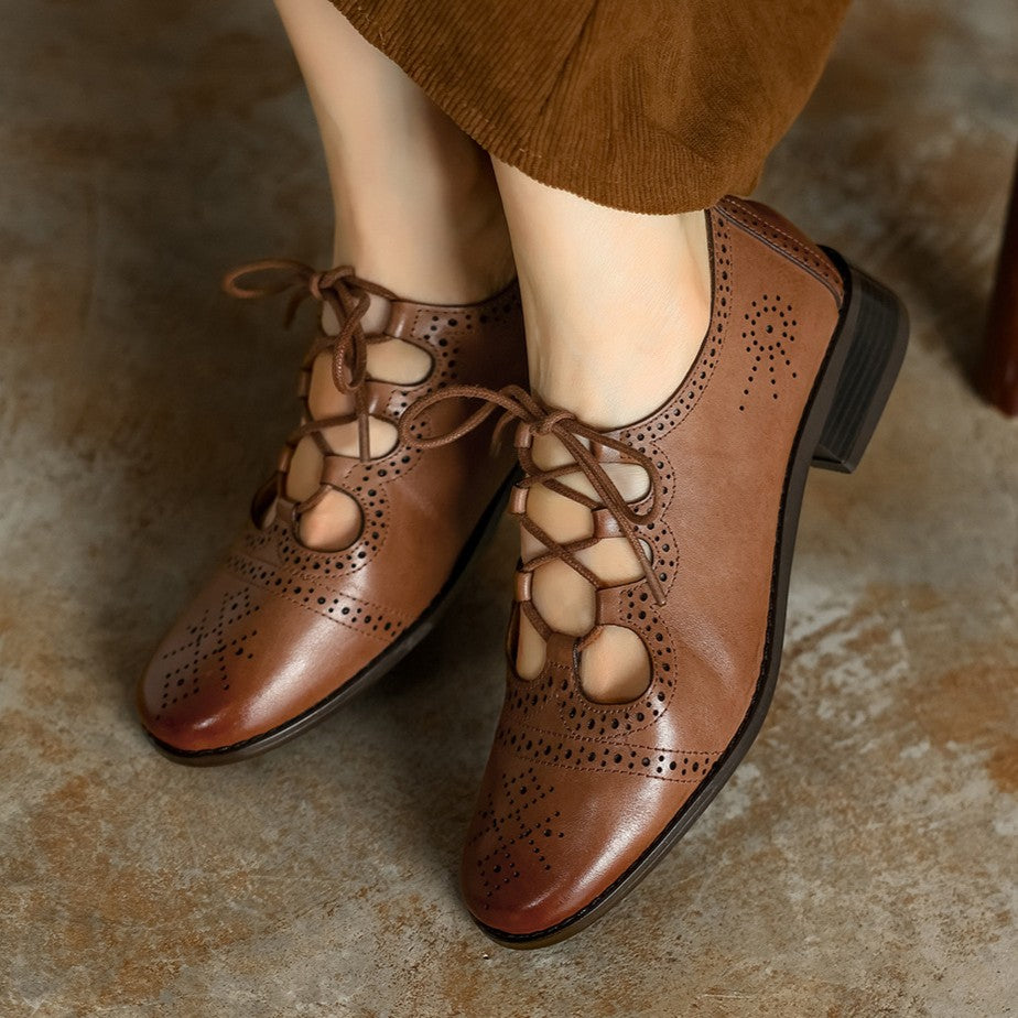Women's Brogue Leather Oxfords