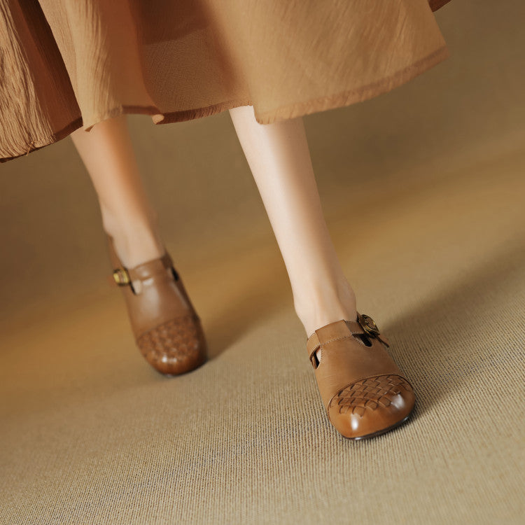 Women's Woven Leather Loafers