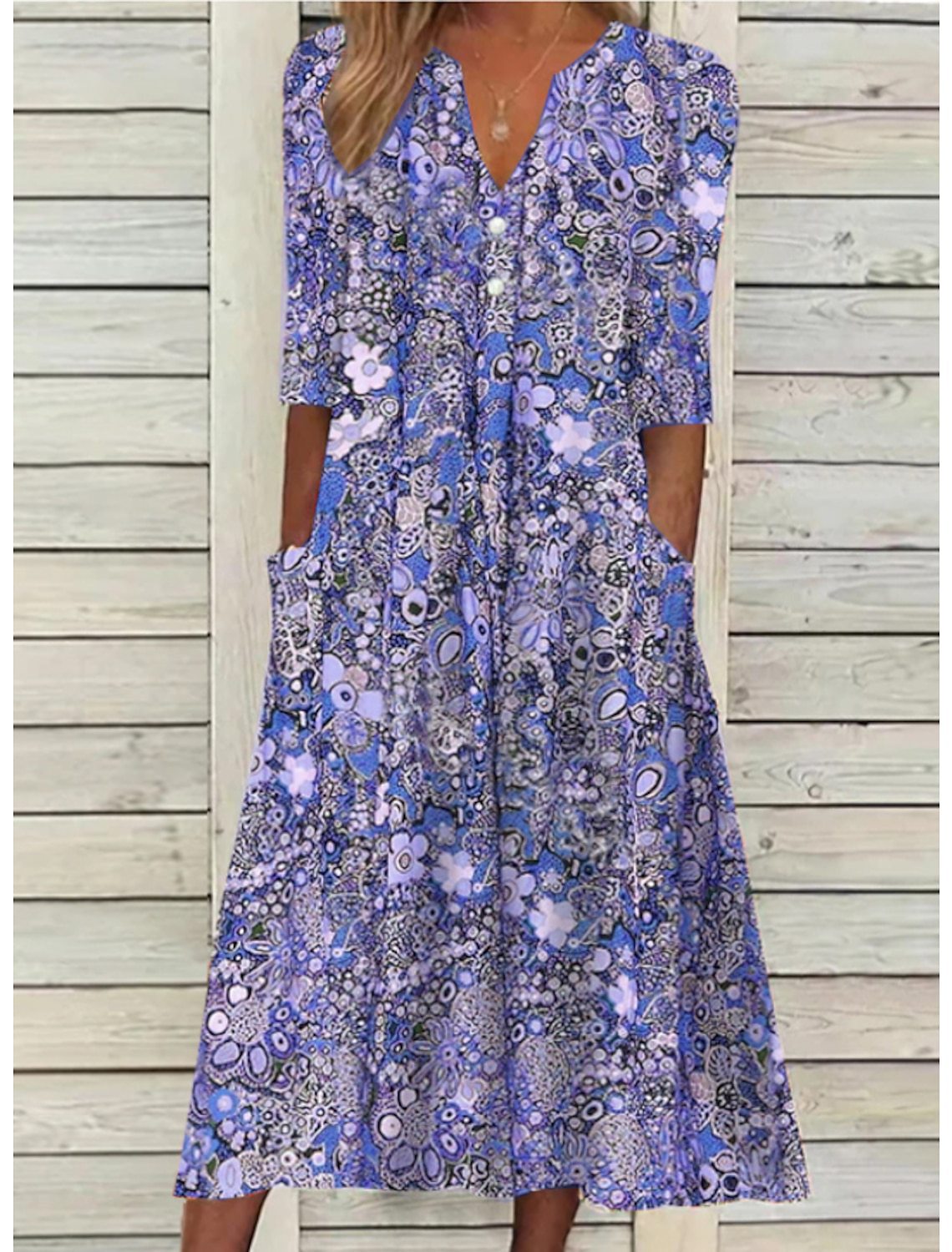 Lucia™ | Bohemian Floral V-Neck Dress