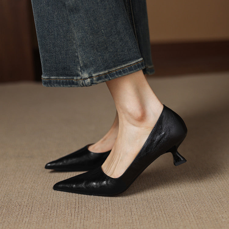 Women's Leather Low Pumps
