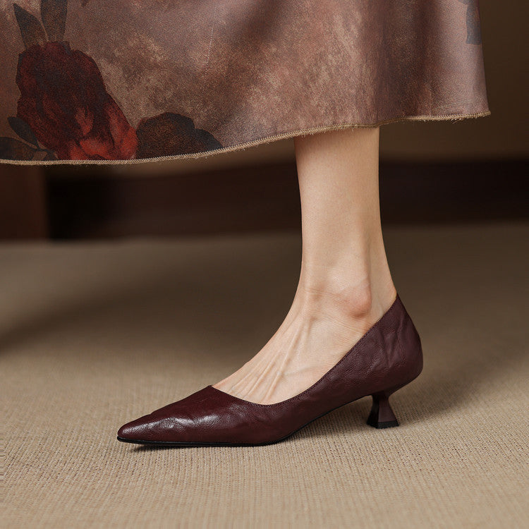 Women's Leather Low Pumps