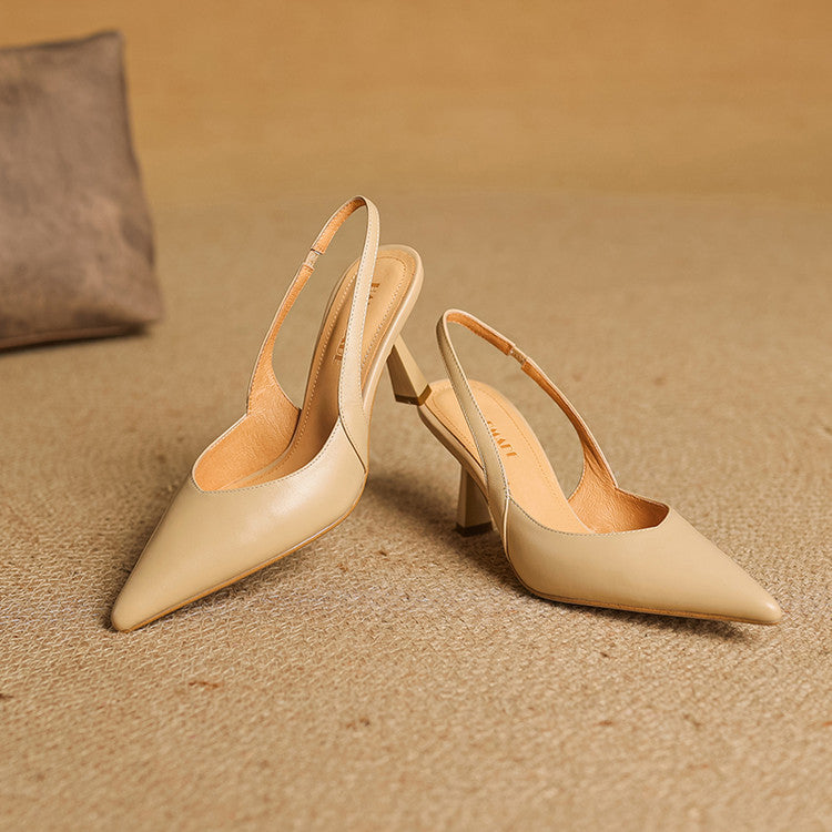 Women's Slingback Leather Heels