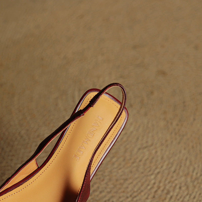 Women's Slingback Leather Flats