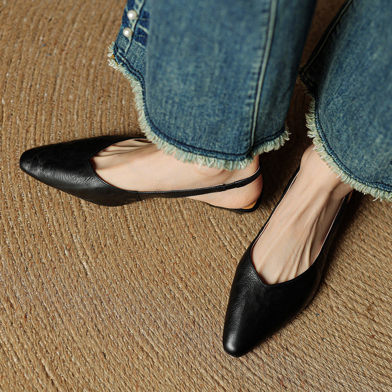 Women's Slingback Leather Flats