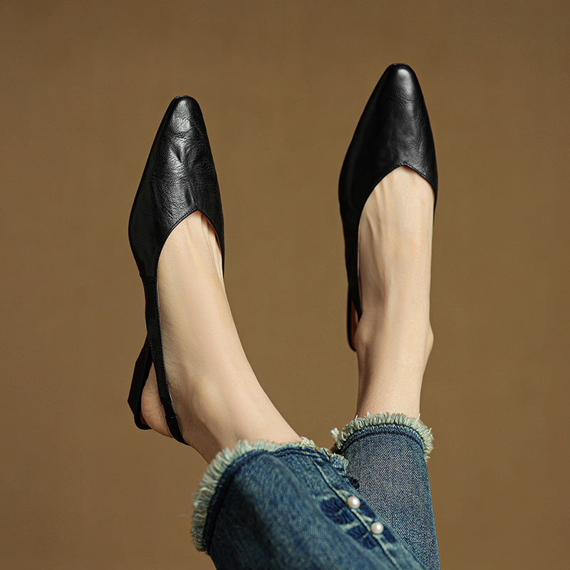 Women's Slingback Leather Flats
