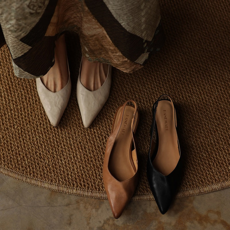 Women's Slingback Leather Flats