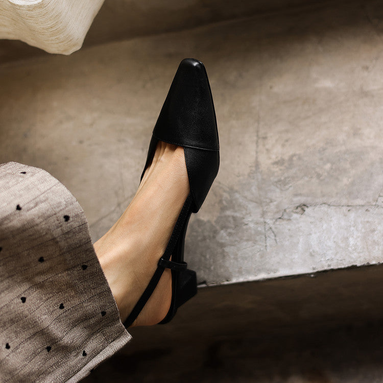 Women's Leather Slingback Heels