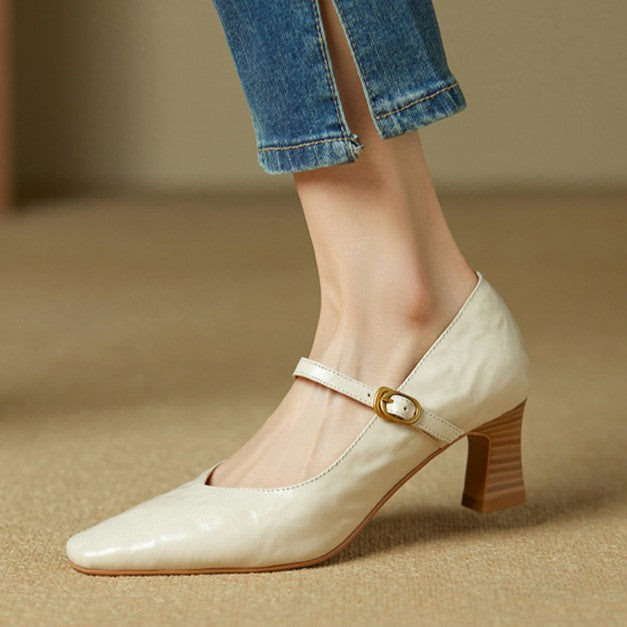 Women's Mary Jane Leather Pumps