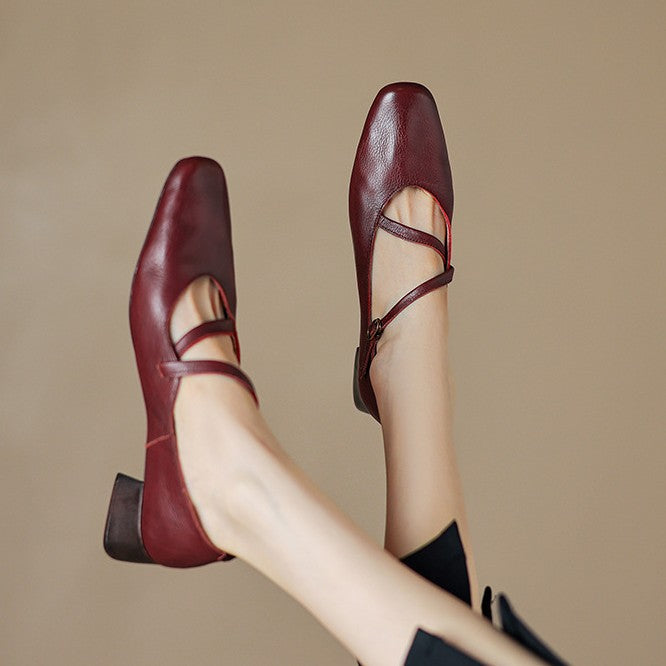 Women's Leather Mary Janes