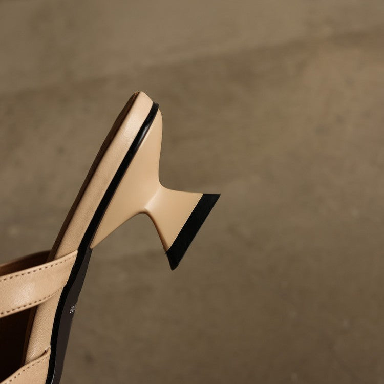 Women's Strap Leather Mules