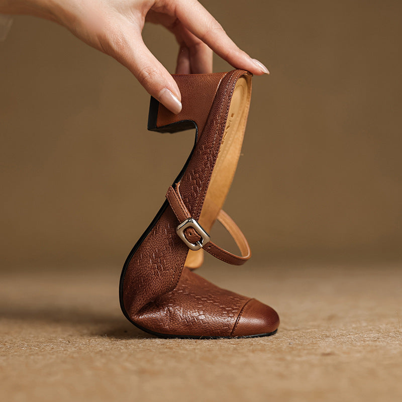 Women's Strap Leather Mules