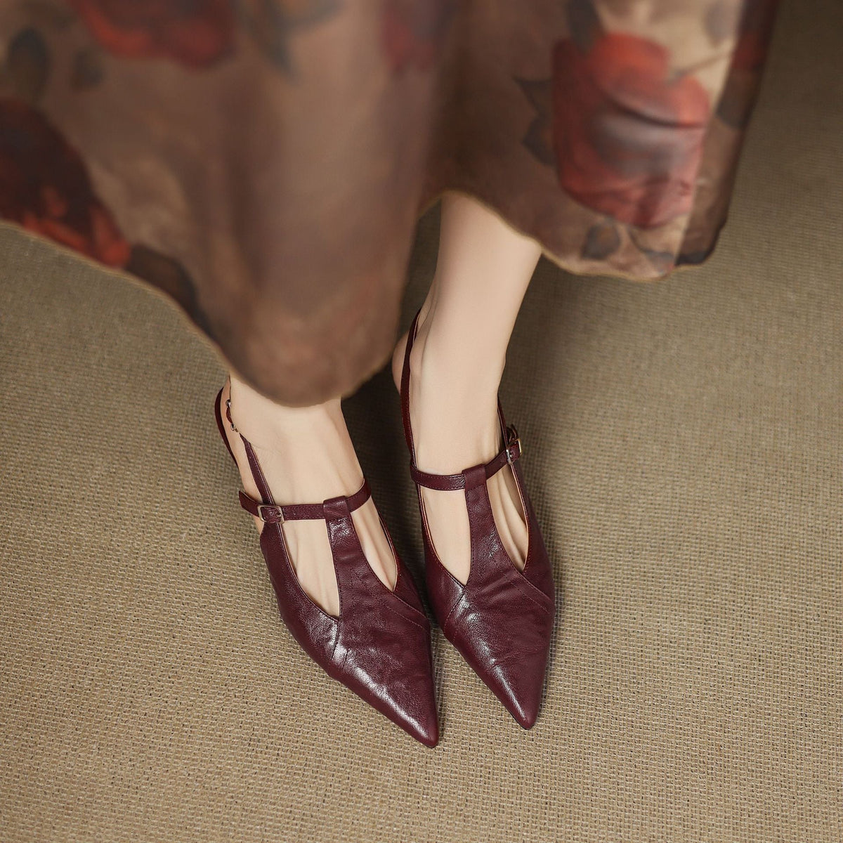 Women's Pointed Leather Heels