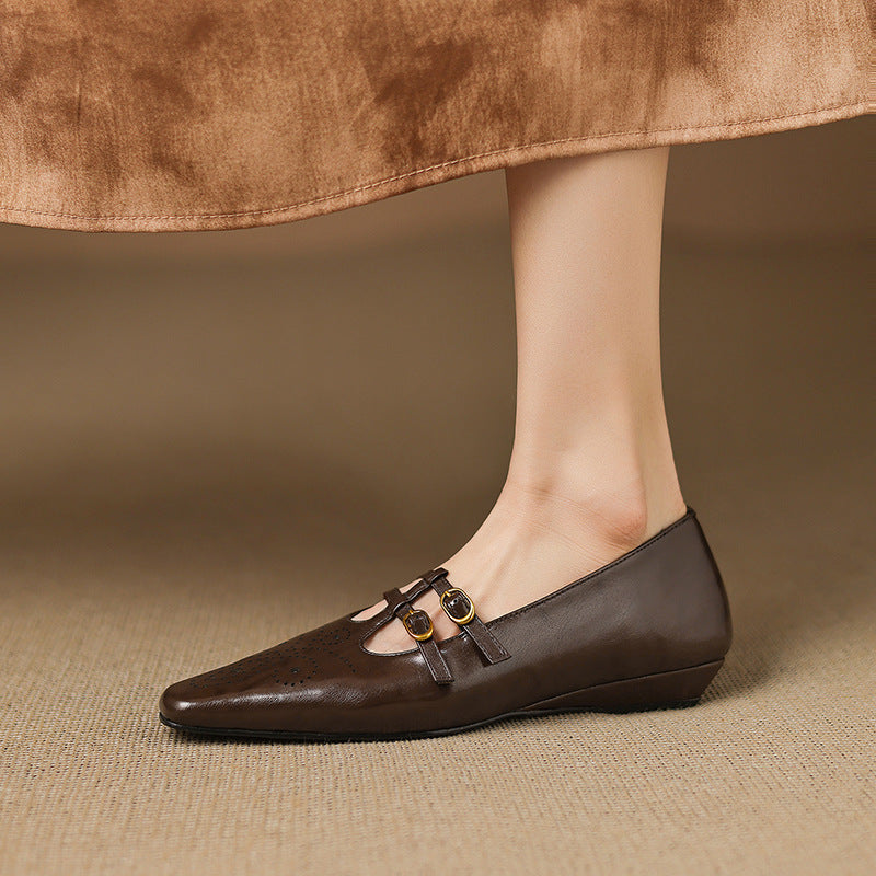Avonley™ | Brogued Double-Strap Mary Jane Flat