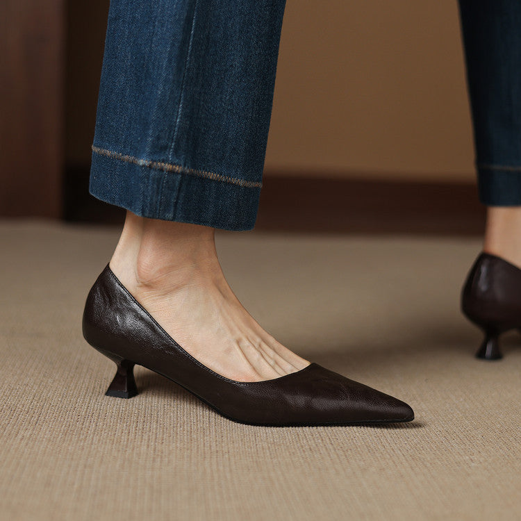 Women's Leather Low Pumps