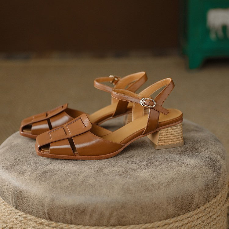 Women's Roman Leather Heels
