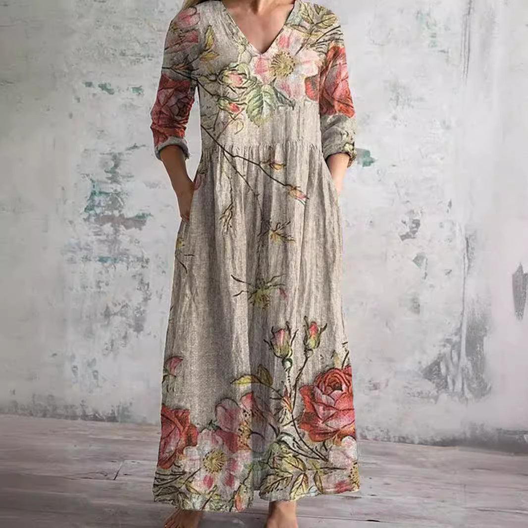 Corinna™ | V-Neck Floral Maxi Dress