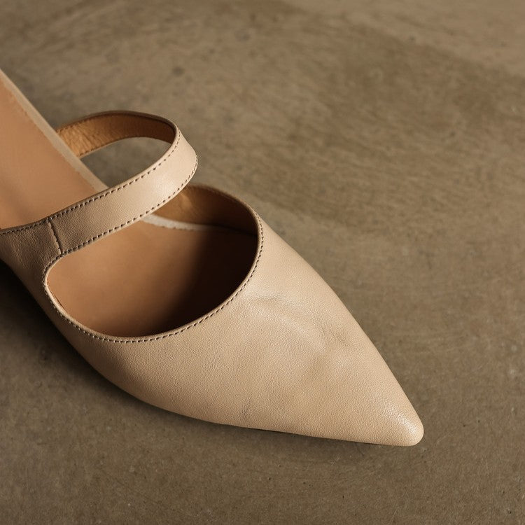 Women's Strap Leather Mules