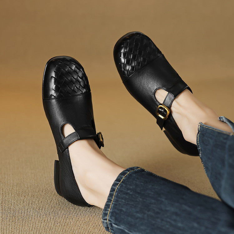 Women's Woven Leather Loafers