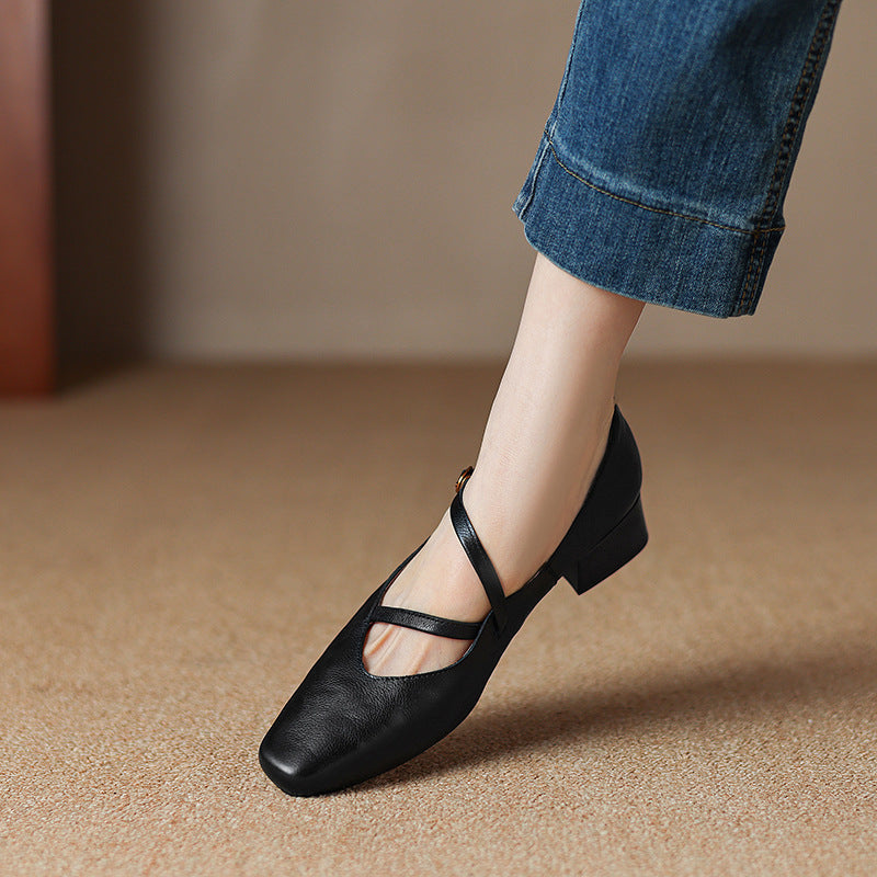 Women's Leather Mary Janes
