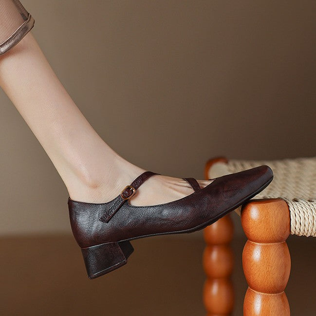 Women's Leather Mary Janes