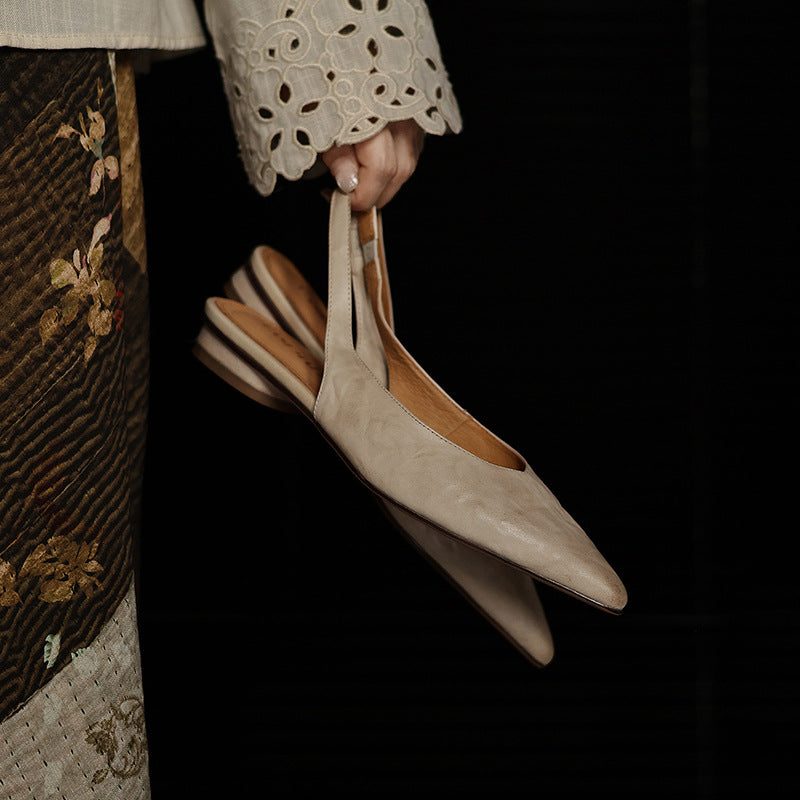 Women's Slingback Leather Flats
