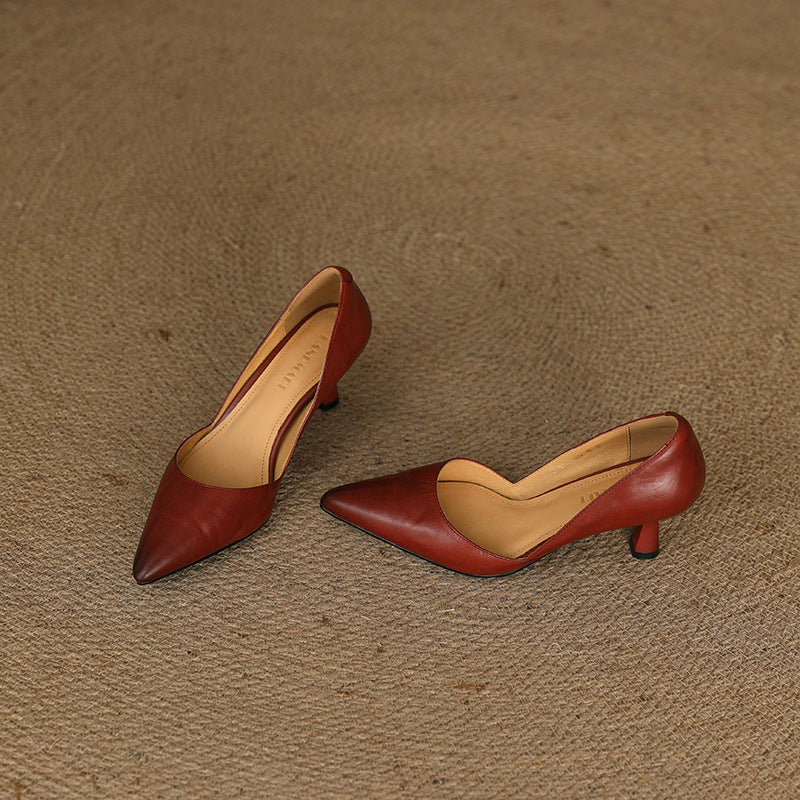 Women's Curve Leather Heels