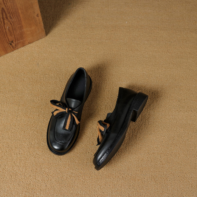 Women's Bow Leather Loafers