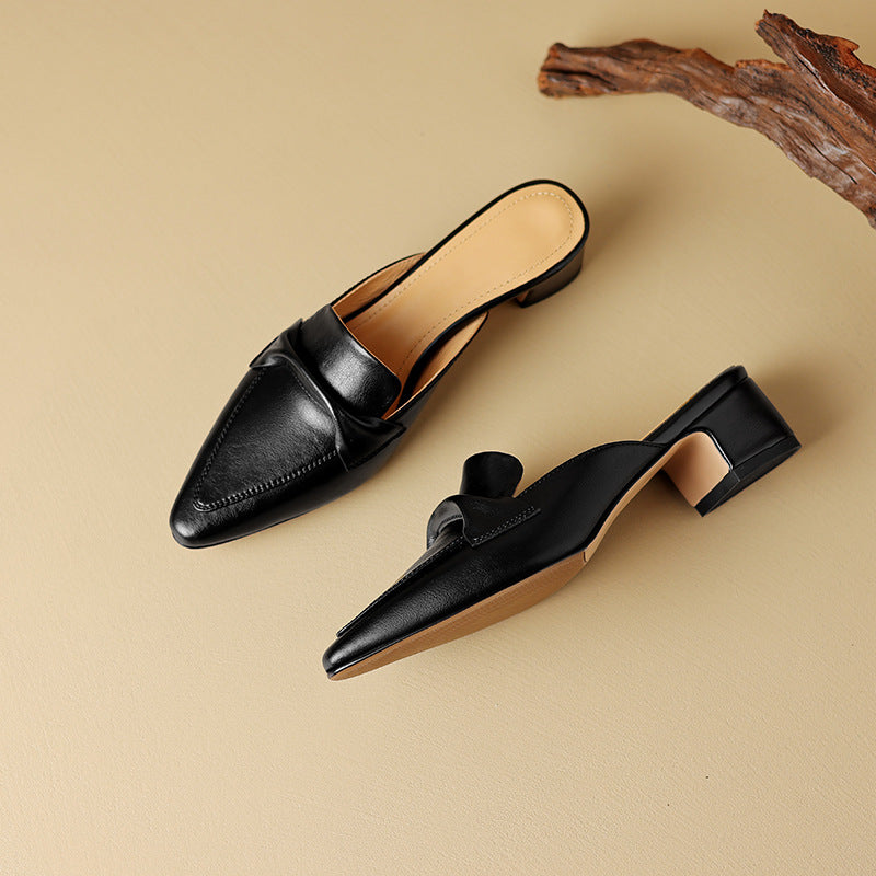 Women's Pointed Leather Mules