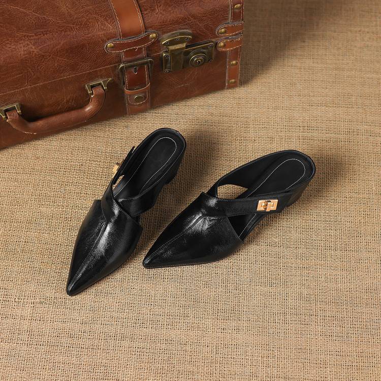 Women's Leather Sculpt Mules