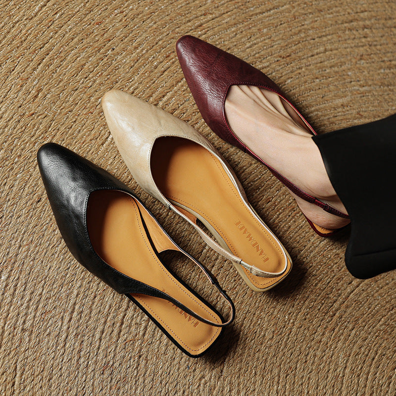 Women's Slingback Leather Flats