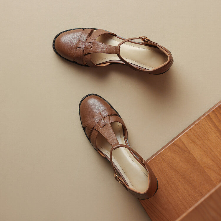 Women's Roman Leather Heels