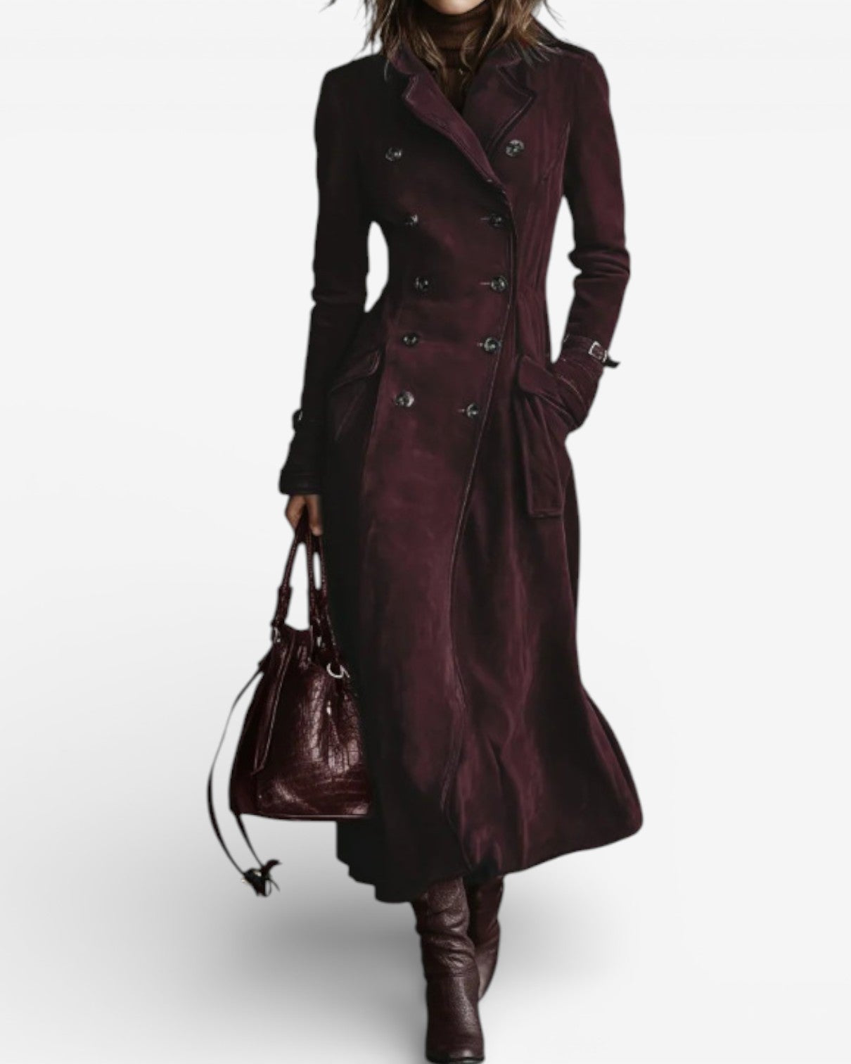 Greta™ | Long Double-Breasted Trench Coat