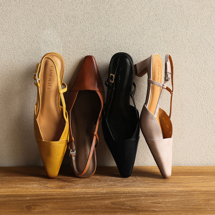 Women's Leather Slingback Heels