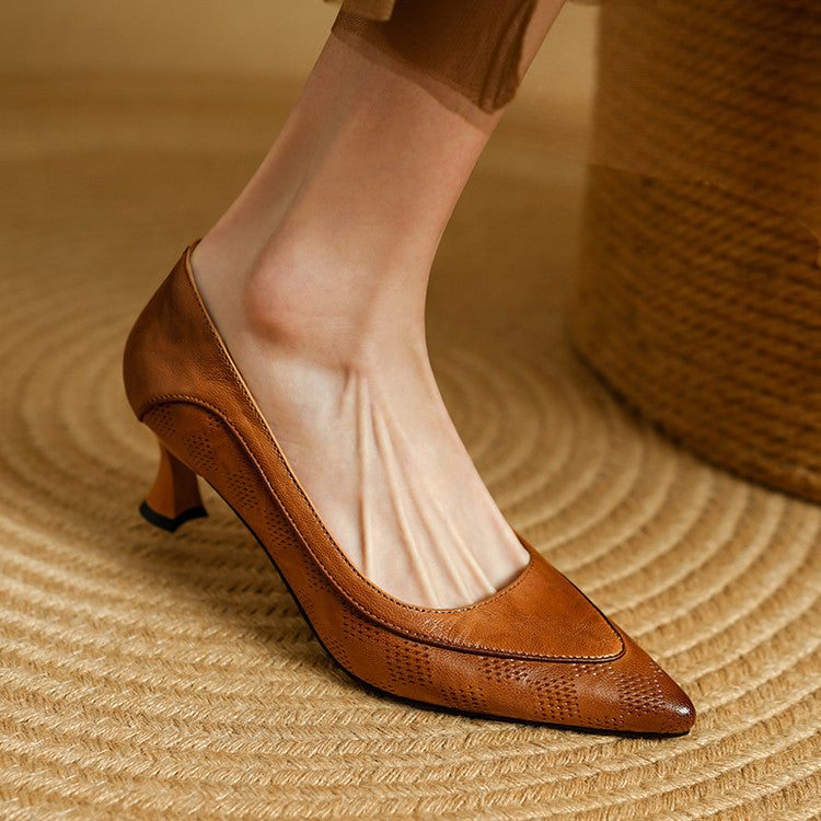 Women's Sculpt Leather Heels