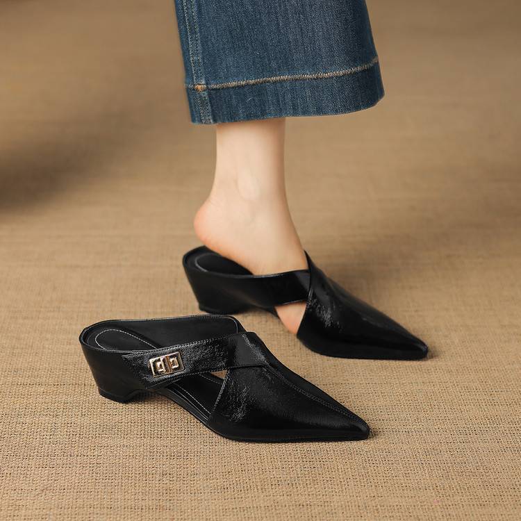 Women's Leather Sculpt Mules
