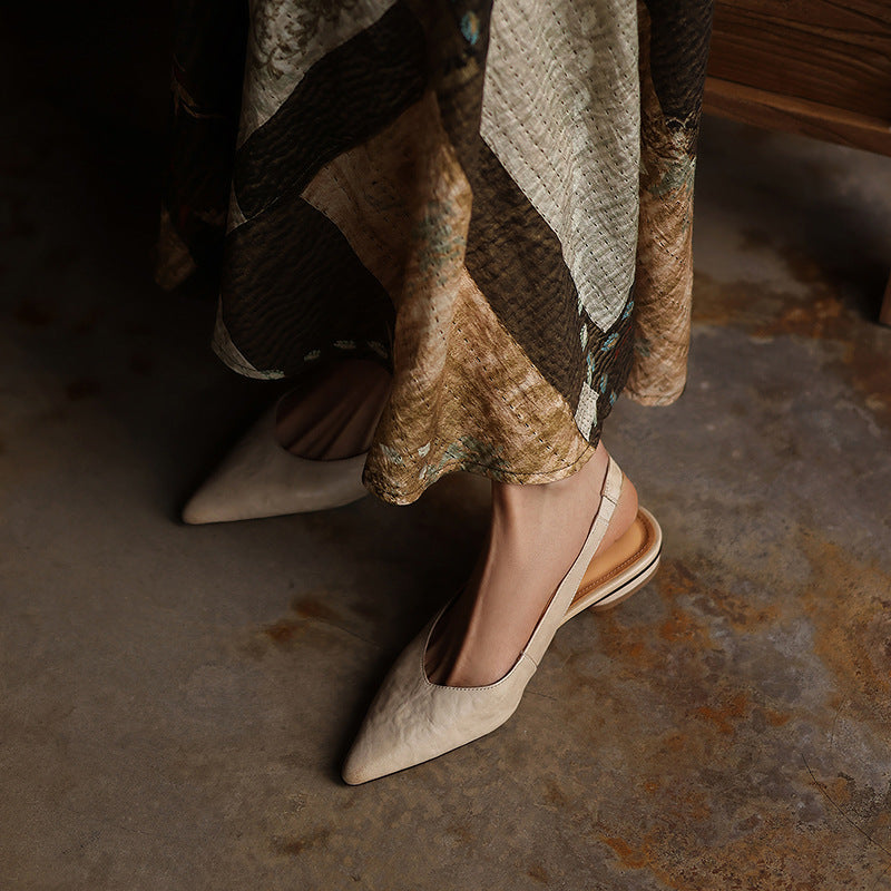 Women's Slingback Leather Flats